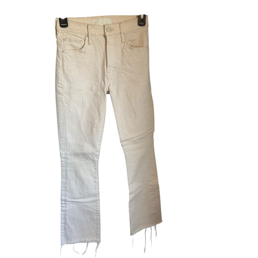 Mother The Insider Ankle Fray Size 24 Women's White Stretch Jean